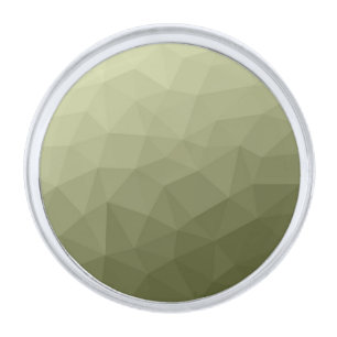Army light green gradient geometric mesh pattern silver finish lapel pin