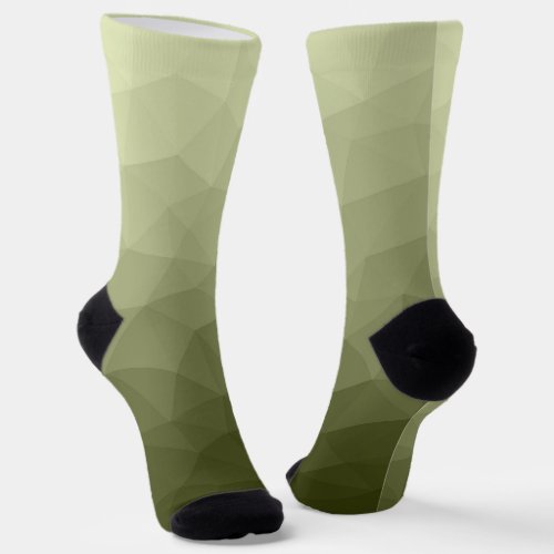 Army light green gradient geometric mesh pattern socks