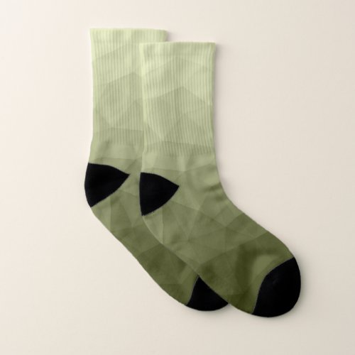 Army light green gradient geometric mesh pattern socks