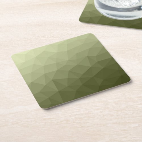 Army light green gradient geometric mesh pattern square paper coaster