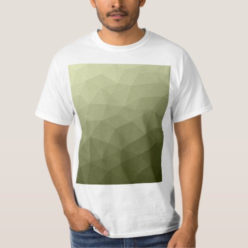 Army light green gradient geometric mesh pattern T_Shirt