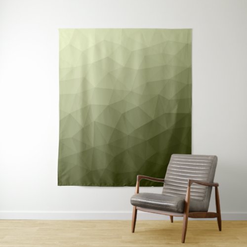 Army light green gradient geometric mesh pattern tapestry