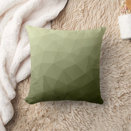 Army light green gradient geometric mesh pattern throw pillow