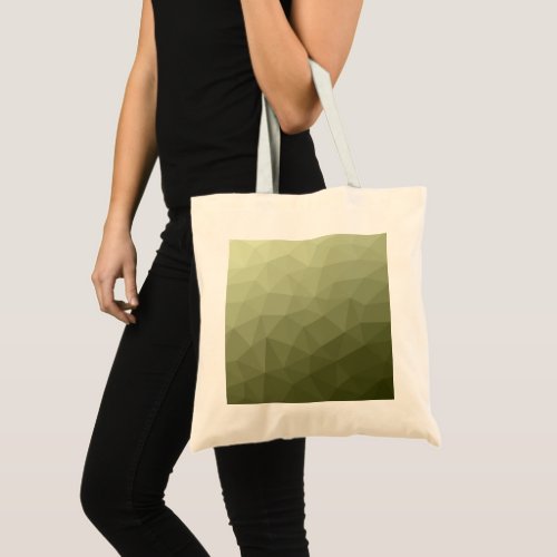 Army light green gradient geometric mesh pattern tote bag