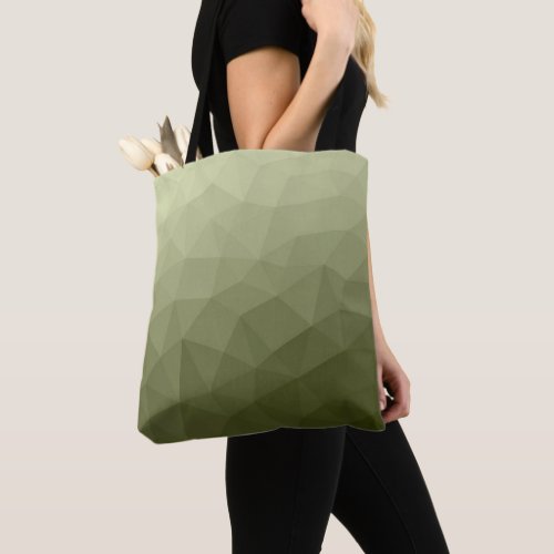 Army light green gradient geometric mesh pattern tote bag