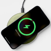Army light green gradient geometric mesh pattern wireless charger (Phone)