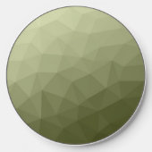 Army light green gradient geometric mesh pattern wireless charger (Front)
