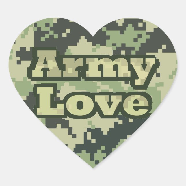 Army Love Heart Sticker (Front)