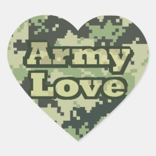Army Love Heart Sticker
