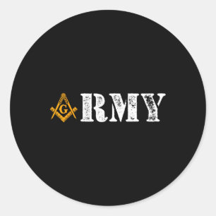 Army Masons D-day Masonic Memorial Day Father's Fr Classic Round Sticker