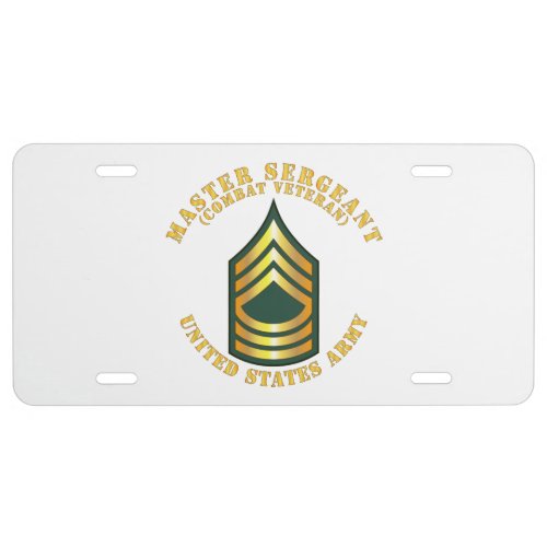 Army _ Master Sergeant _ MSG _ Combat Veteran License Plate