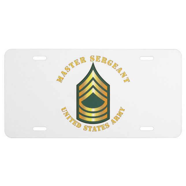Army - Master Sergeant - MSG License Plate (Front)