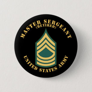Army - Master Sergeant - MSG - Retired - Flat Button