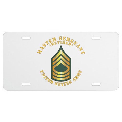 Army _ Master Sergeant _ MSG _ Retired License Plate