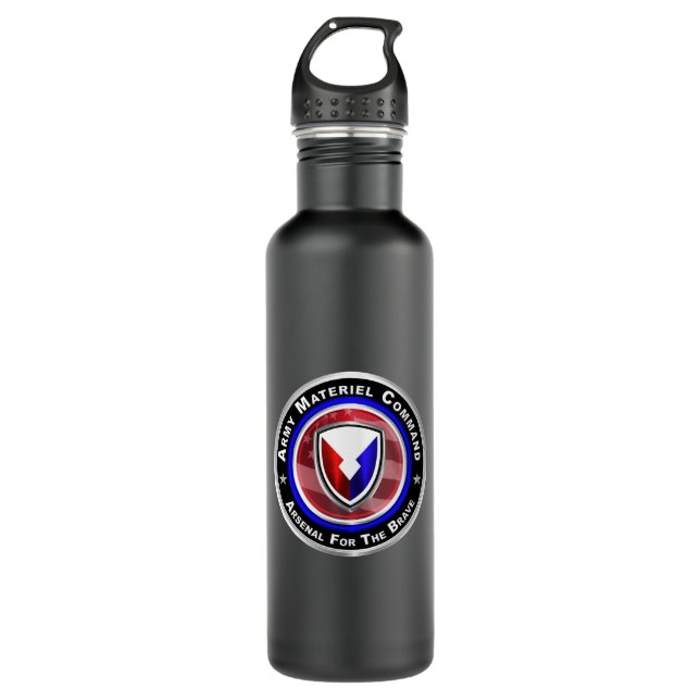 Army Materiel Command  Stainless Steel Water Bottle (Front)