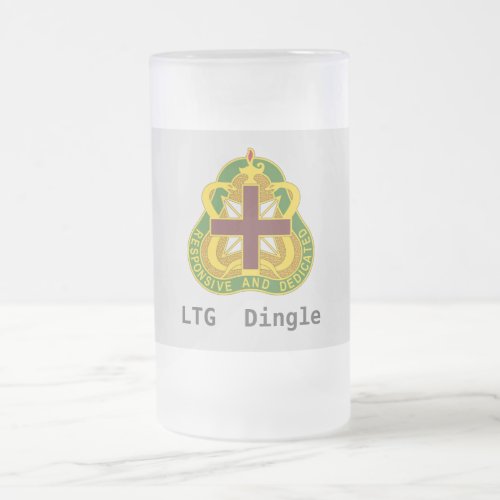 Army MEDCOM DUI Personalized Frosted Glass Beer Mug