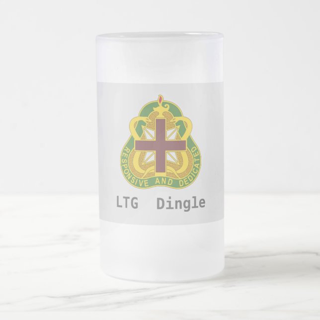 Army MEDCOM DUI Personalized Frosted Glass Beer Mug (Center)