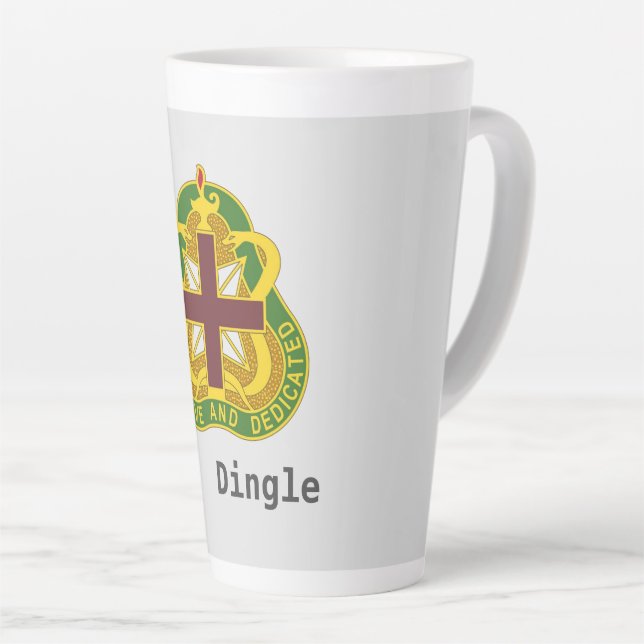 Army MEDCOM DUI Personalized Latte Mug (Right Angle)