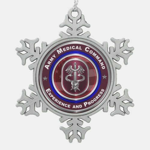 Army Medical Command_AMEDD Keepsake Snowflake Pewter Christmas Ornament