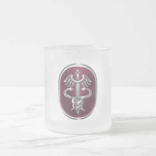 Army Medical Command Keepsake Frosted Glass Coffee Mug