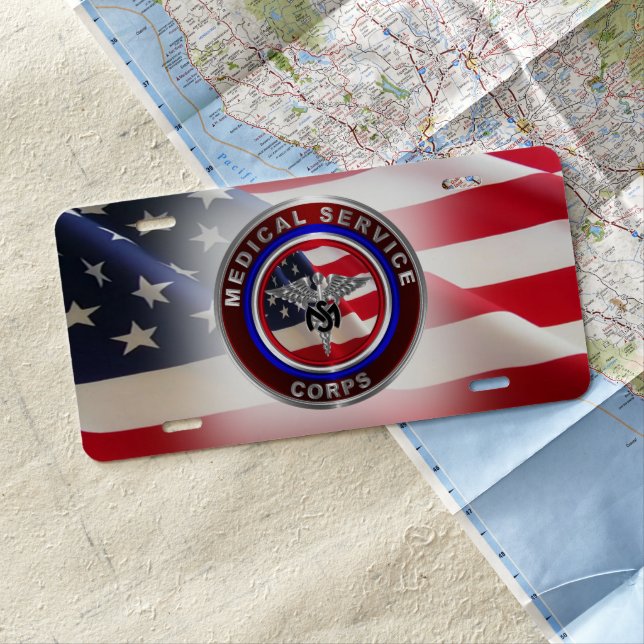 Army Medical Service Corps License Plate (In Situ)