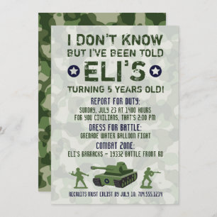 Army Military Birthday Invitation