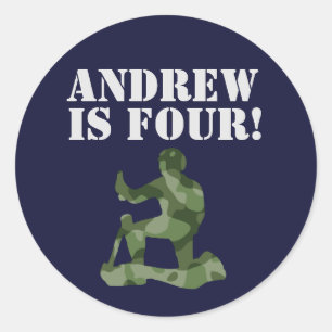 Army Military Birthday Party Theme Classic Round Sticker