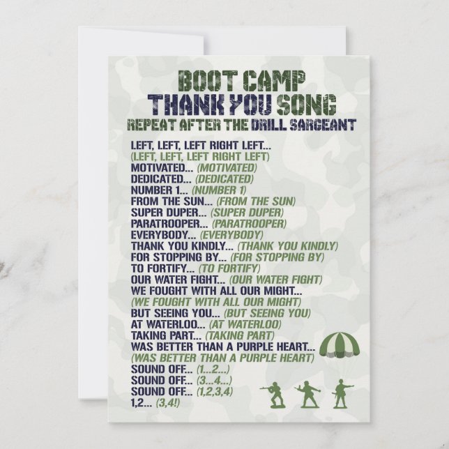 Army Military Birthday Thank You Cards (Front)