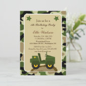 Army Military Camo Birthday Party Invitations (Standing Front)
