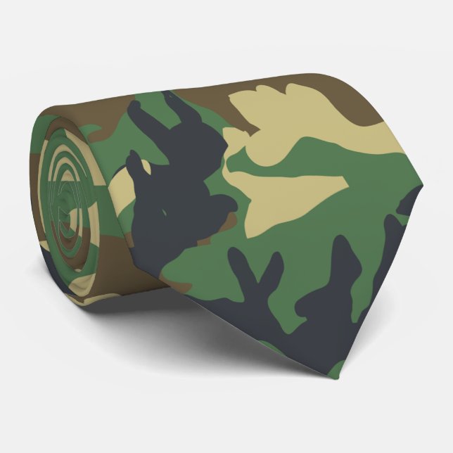 Army Military Camo Camouflage Print Armed Forces Neck Tie (Rolled)
