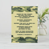 Army Military Camouflage Birthday Party Invite (Standing Front)
