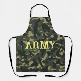 Army military camouflage green apron