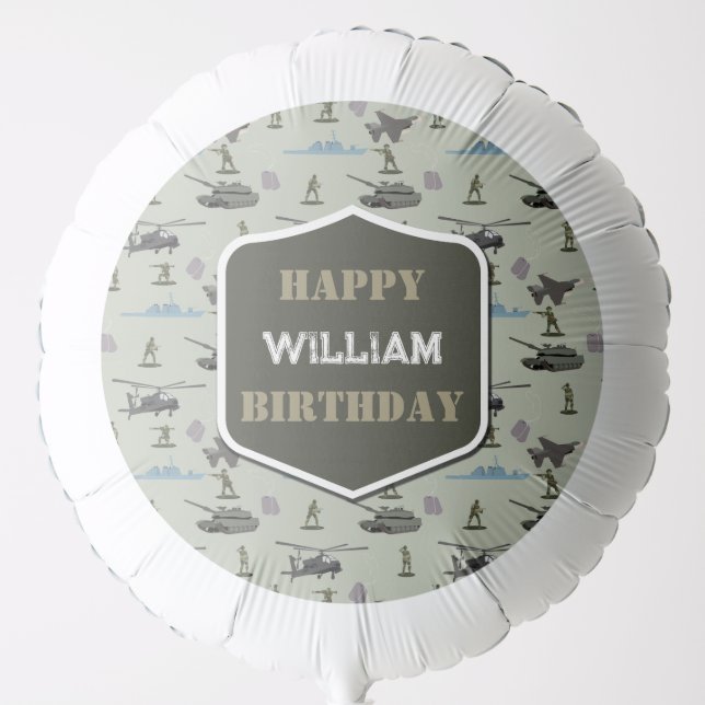 Army Military Camouflage Green Camo Birthday Balloon (Front)