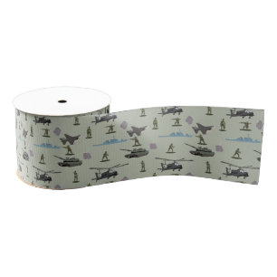 Army Military Camouflage Green Camo Birthday Grosgrain Ribbon
