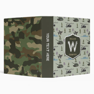 Army Military Camouflage Green Camo Pattern 3 Ring Binder