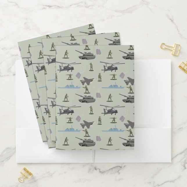 Army Military Camouflage Green Camo Pocket Folder (In Situ)