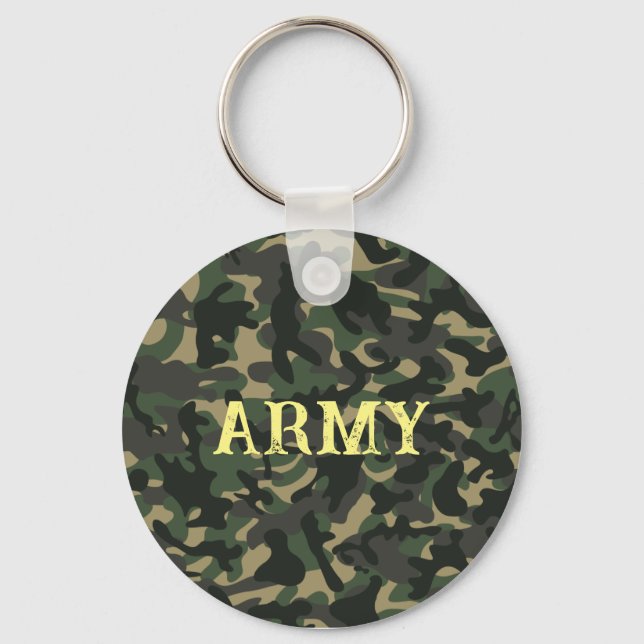 Army military camouflage green keychain (Front)