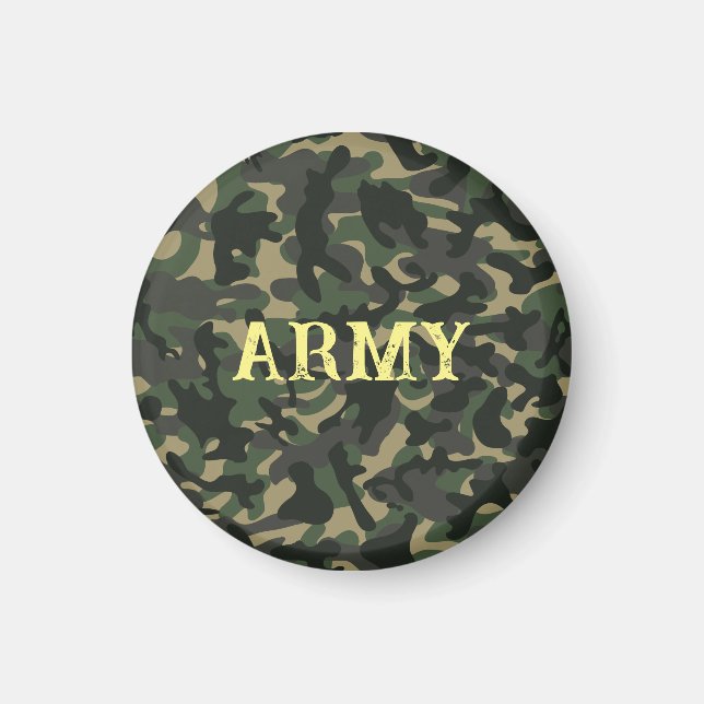 Army military camouflage green magnet (Front)