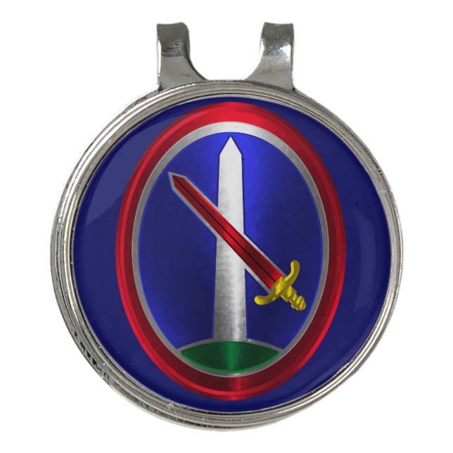 Army Military District Washington  Golf Hat Clip (Front)