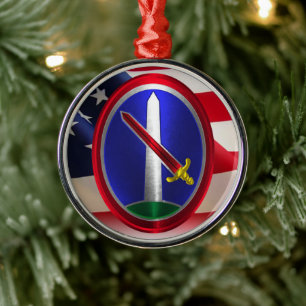 Army Military District Washington Keepsake Christm Metal Ornament
