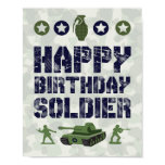 Army Military Happy Birthday Soldier Party Sign