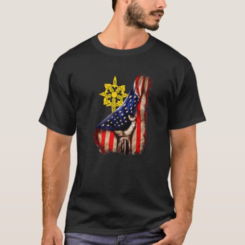 Army Military Intelligence Corps American Flag T_Shirt