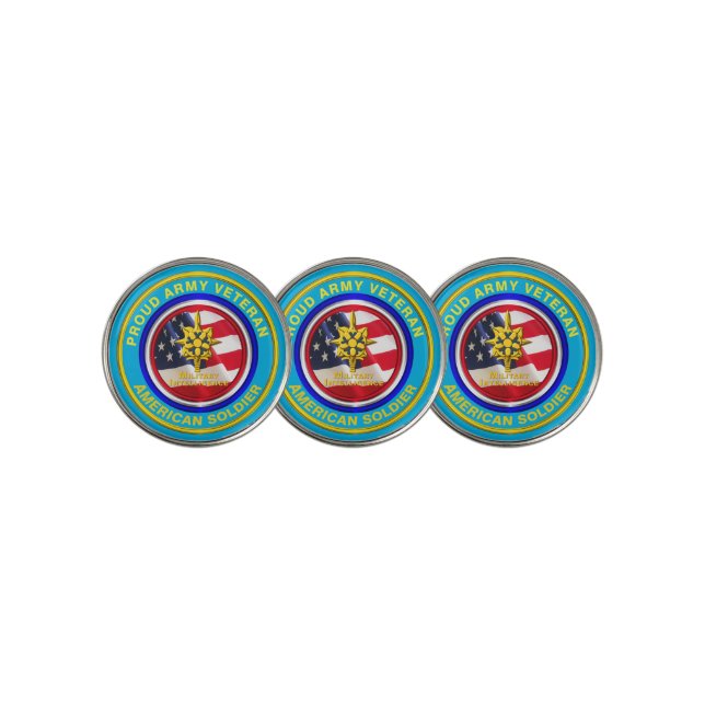 Army Military Intelligence Veteran Golf Ball Marker (3 Up)