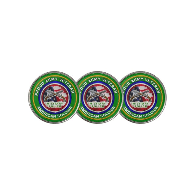 Army Military Intelligence Veteran Golf Ball Marker (3 Up)