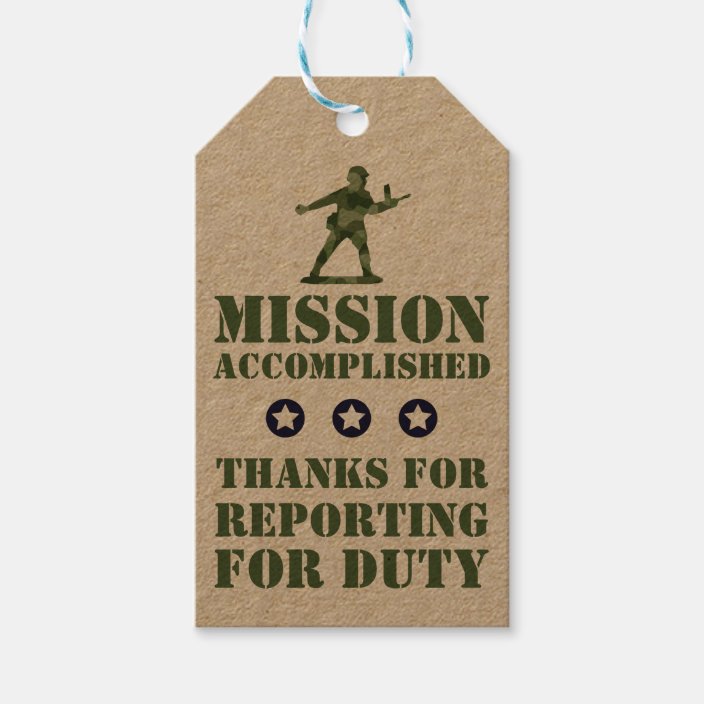 Army Military Mission Party Favor Gift Tags