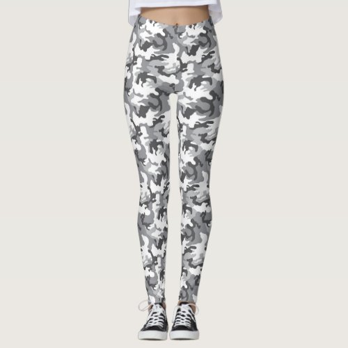 Army Military Multi Grey Camouflage Leggings