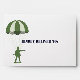 Army Military Paratrooper Birthday Party Envelope