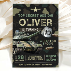 Army Military Soldier Birthday Invitation