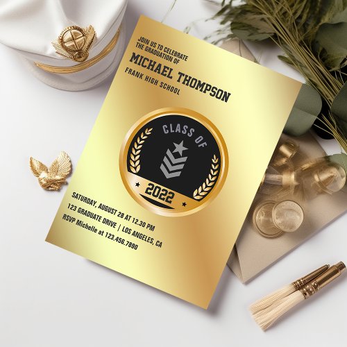 ArmyMilitary themed Graduation Party Invitation