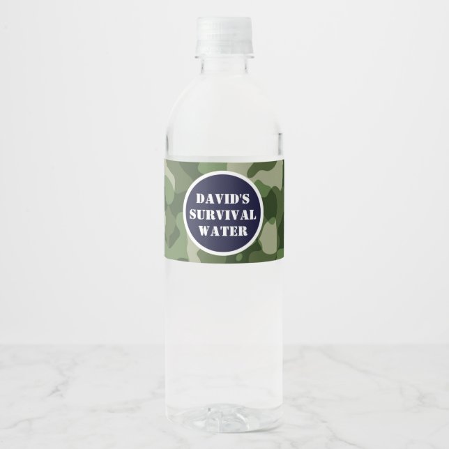 Army Military Water Bottle Labels (Front)